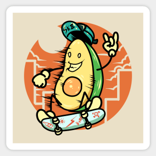 skateboarding avocado Sticker